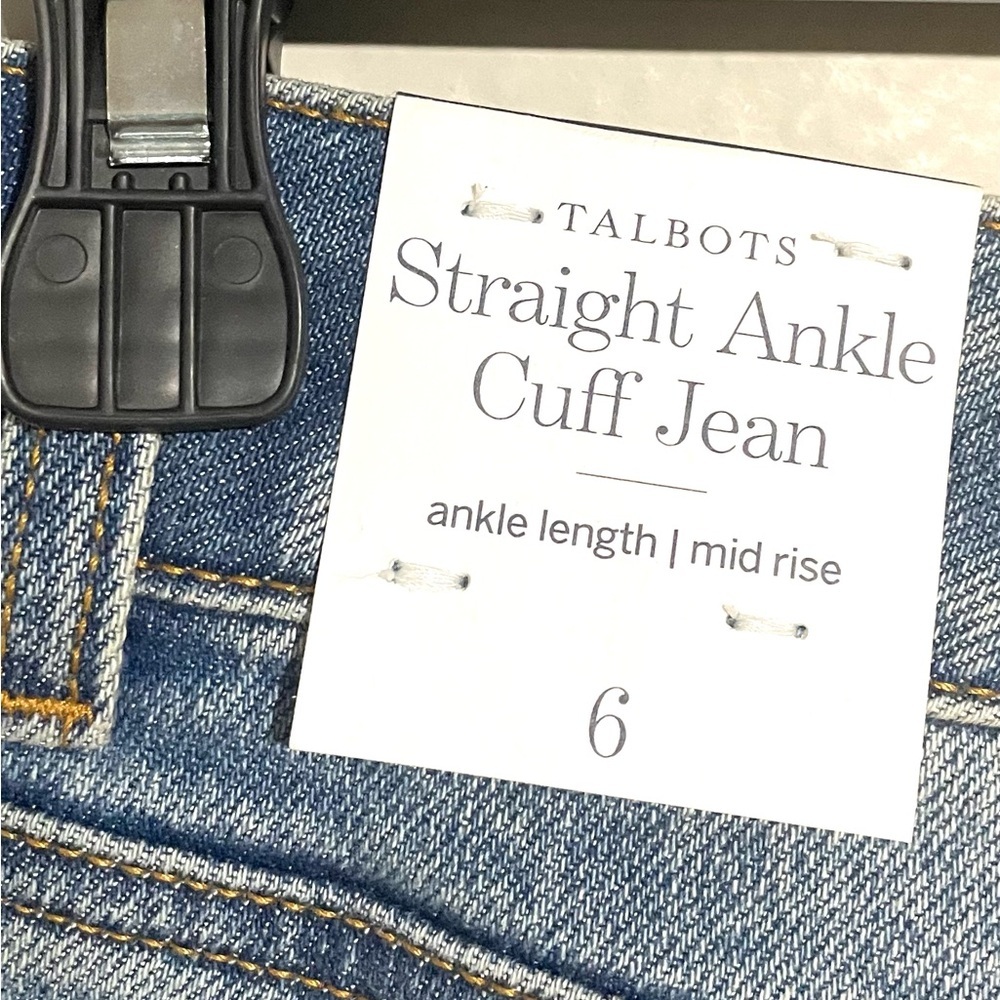 NWT Talbots STRAIGHT ANKLE CUFF EMBROIDERED JEANS - AUTUMN WASH SIZE 6 - Picture 8 of 8